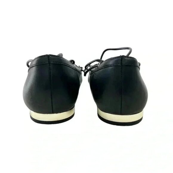 Aldo Alize Black Leather Ballet Flats Pointy Toe Lace Up Ankle Ties Size 7.5 - Picture 11 of 16